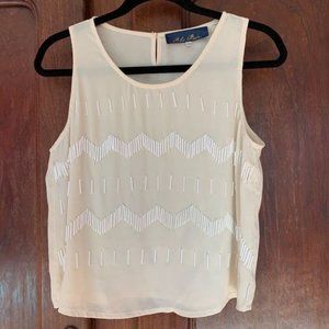 Blue Rain Womens Beaded Tank Top Sleeveless Top Embellished